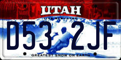 UT license plate D532JF