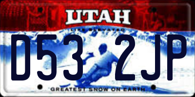 UT license plate D532JP