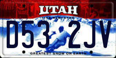 UT license plate D532JV