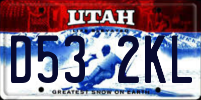 UT license plate D532KL