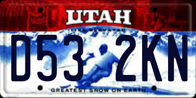 UT license plate D532KN