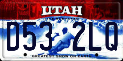 UT license plate D532LQ