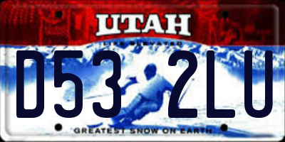UT license plate D532LU