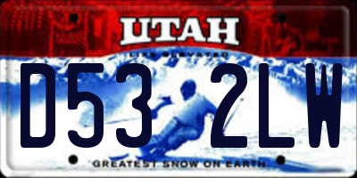 UT license plate D532LW