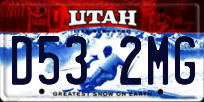 UT license plate D532MG