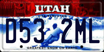 UT license plate D532ML