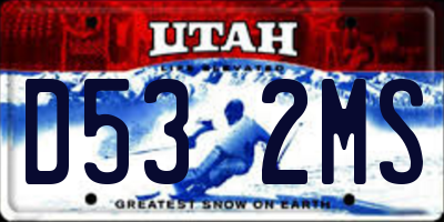 UT license plate D532MS