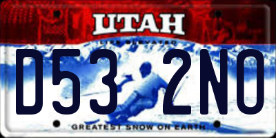 UT license plate D532NO