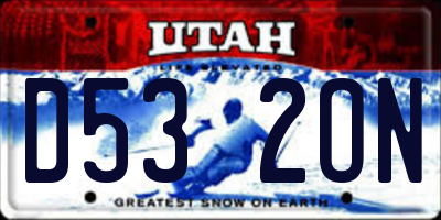 UT license plate D532ON