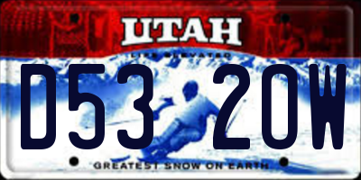UT license plate D532OW