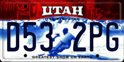 UT license plate D532PG