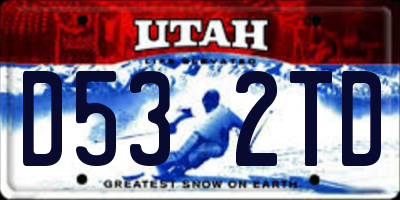 UT license plate D532TD