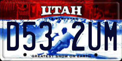 UT license plate D532UM