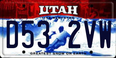 UT license plate D532VW