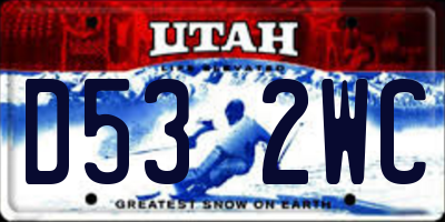 UT license plate D532WC
