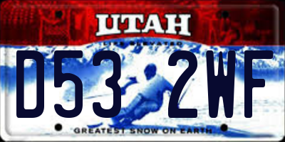 UT license plate D532WF