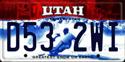 UT license plate D532WI
