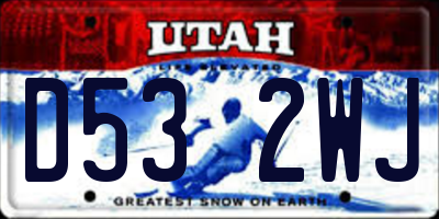 UT license plate D532WJ