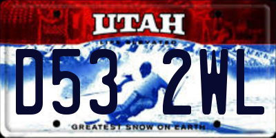 UT license plate D532WL