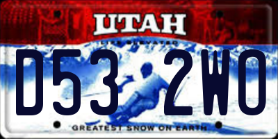 UT license plate D532WO