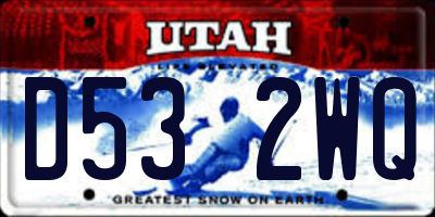 UT license plate D532WQ
