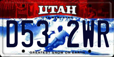 UT license plate D532WR