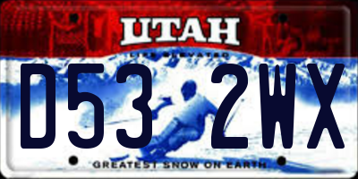 UT license plate D532WX