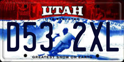 UT license plate D532XL