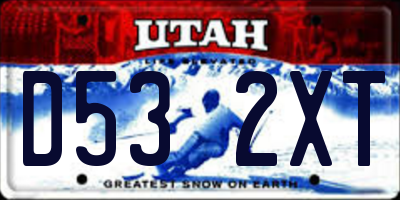 UT license plate D532XT