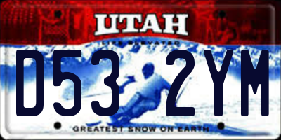 UT license plate D532YM