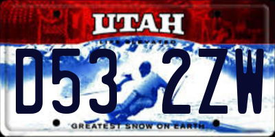 UT license plate D532ZW