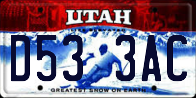UT license plate D533AC