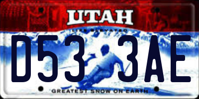UT license plate D533AE