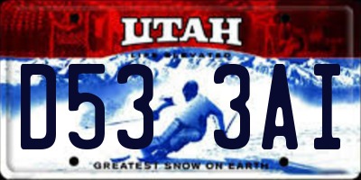 UT license plate D533AI