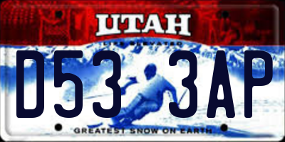 UT license plate D533AP