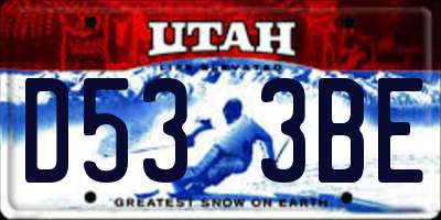 UT license plate D533BE