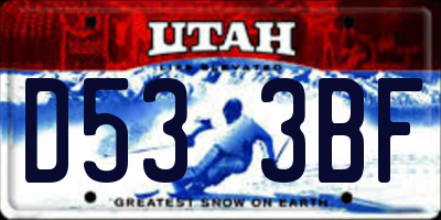 UT license plate D533BF