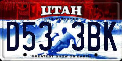 UT license plate D533BK
