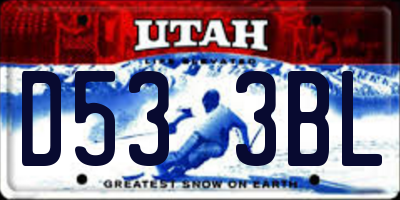 UT license plate D533BL