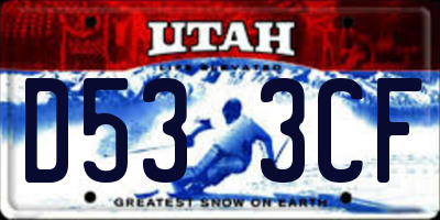 UT license plate D533CF