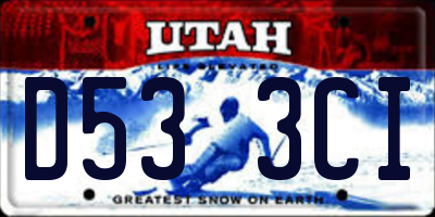 UT license plate D533CI