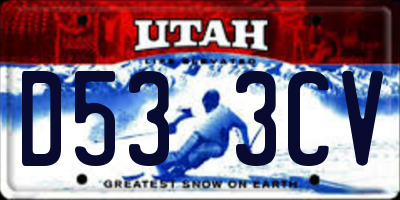 UT license plate D533CV