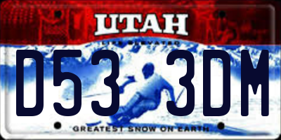 UT license plate D533DM