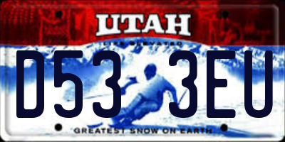 UT license plate D533EU