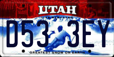 UT license plate D533EY