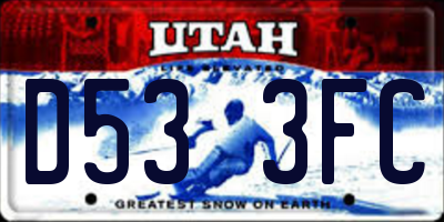 UT license plate D533FC