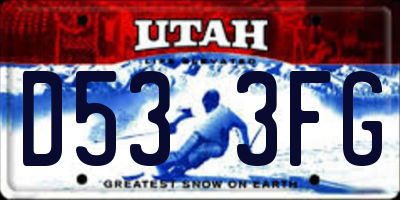 UT license plate D533FG