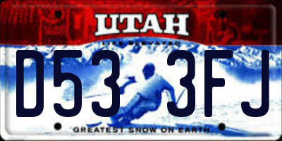 UT license plate D533FJ