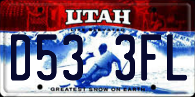 UT license plate D533FL