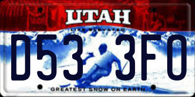 UT license plate D533FO